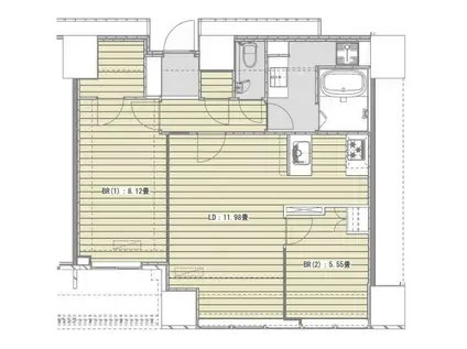 WHITETOWERHAMAMATSUCHO(2LDK/23階)の間取り写真