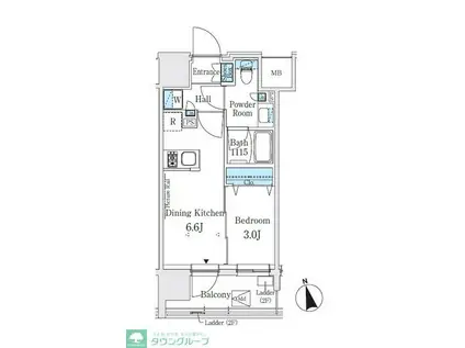 J.GRAN COURT 浅草(1DK/7階)の間取り写真