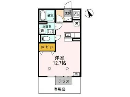 グランマーシーマサノ A棟(ワンルーム/1階)の間取り写真