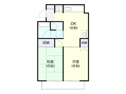 カーサ臼井(2DK/2階)の間取り写真