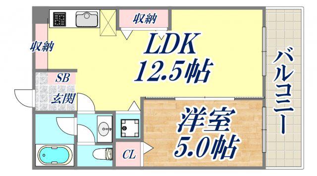 エトール4(1LDK/3階)の間取り写真