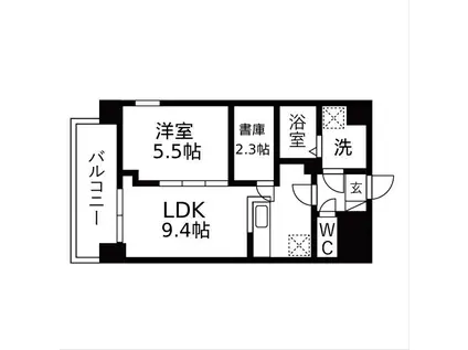 パークス堺筋本町(1SLDK/10階)の間取り写真