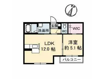 ラ・パルテール大福III(1LDK/2階)の間取り写真