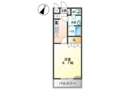 サンハイム(1K/2階)の間取り写真