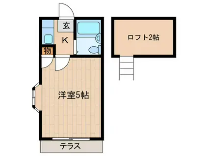 ライフピアパピヨン(1K/1階)の間取り写真