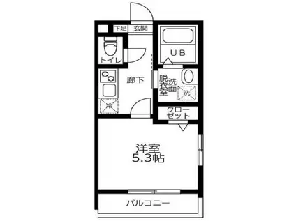 MELDIA西新井(1K/2階)の間取り写真