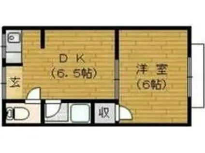 REGALO千本北(1DK/1階)の間取り写真