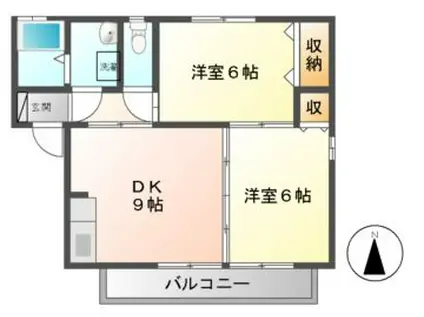 フォレストコート(2DK/2階)の間取り写真