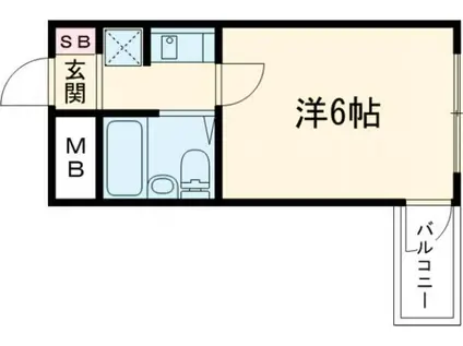 HILL TOP TERACCE(1K/5階)の間取り写真