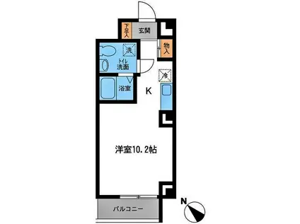 JMFレジデンス新横浜(ワンルーム/6階)の間取り写真