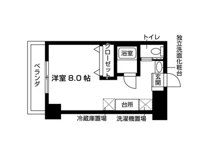 ウイステリア新瑞(ワンルーム/6階)の間取り写真