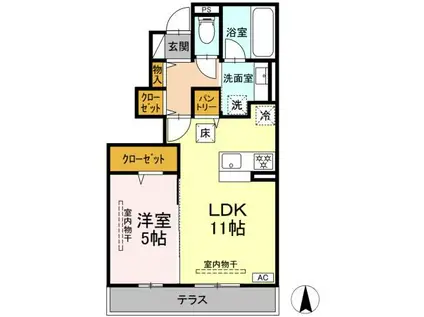 メゾン春陽(1LDK/1階)の間取り写真