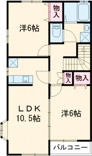 スケッチ 1番館(2LDK/2階)の間取り写真