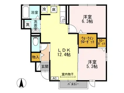 エコピュア(2LDK/1階)の間取り写真