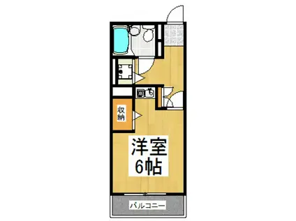 カメリアA(ワンルーム/1階)の間取り写真