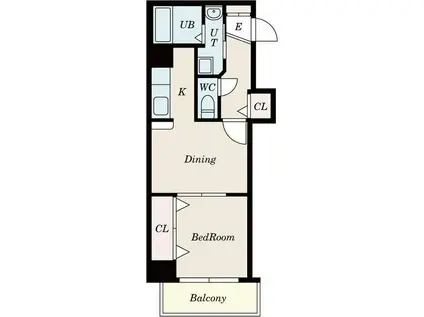 マッシモ北3条(1DK/7階)の間取り写真