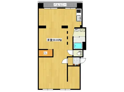 プレジデント北見(ワンルーム/4階)の間取り写真