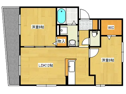 ベルメゾン松峯(2LDK/1階)の間取り写真