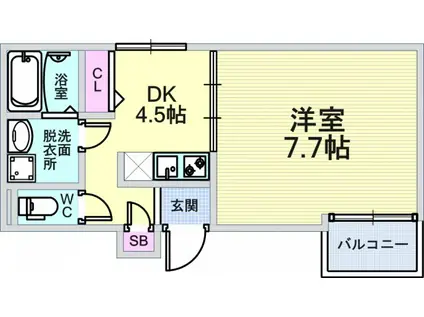 アールグランツ一乗寺(1DK/1階)の間取り写真