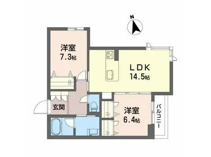 DREAMIOII(2LDK/3階)の間取り写真