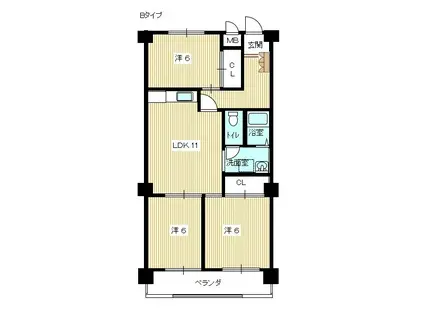 ニューコーポ内山(3LDK/5階)の間取り写真