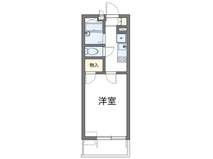 ベルファム(1K/1階)の間取り写真