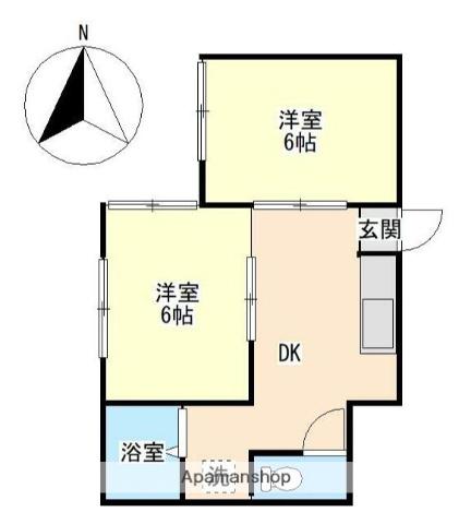 ミツミハイム(2DK/1階)の間取り写真