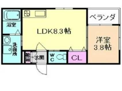 F ASECIA KOBE(1LDK/2階)の間取り写真