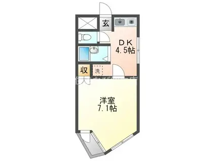 エスポアール(1DK/2階)の間取り写真