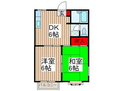 メゾン・マキ(2DK/2階)の間取り写真