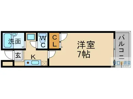 エクセルコート中山(1K/2階)の間取り写真