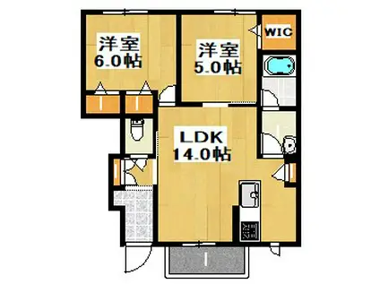 GREENAGE(2LDK/1階)の間取り写真