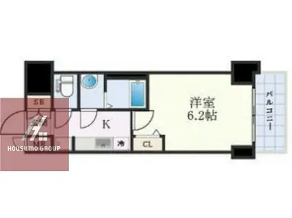 プレサンス福島ミッドエル(1K/2階)の間取り写真