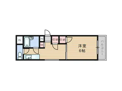 ハイツK パートⅠ(1K/3階)の間取り写真