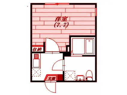 プランドール吉野町(1K/3階)の間取り写真