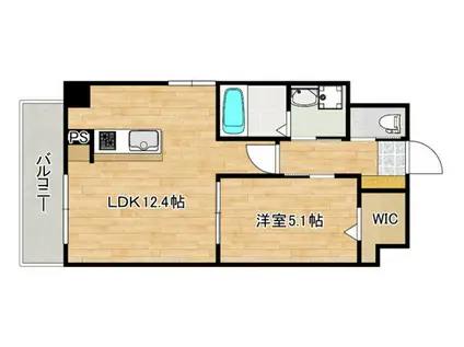 BOARDWALK府中(1LDK/5階)の間取り写真