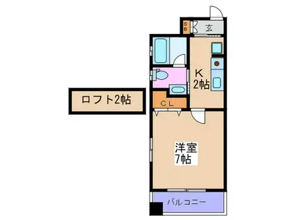 W.O.B福島(1K/5階)の間取り写真