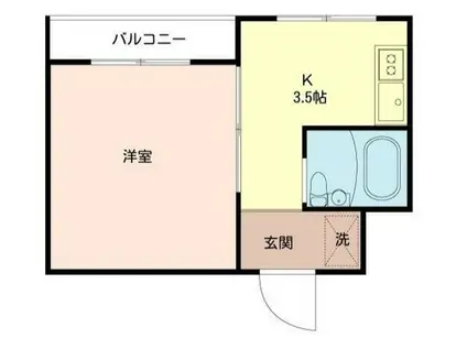 ピア豪徳寺II(1K/1階)の間取り写真