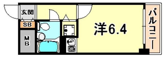 藤和シティホームズ灘(ワンルーム/11階)の間取り写真