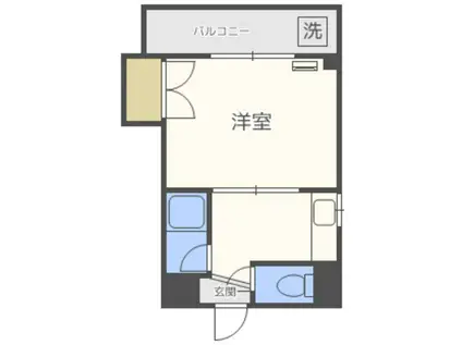 レジデンス昭代(1K/2階)の間取り写真