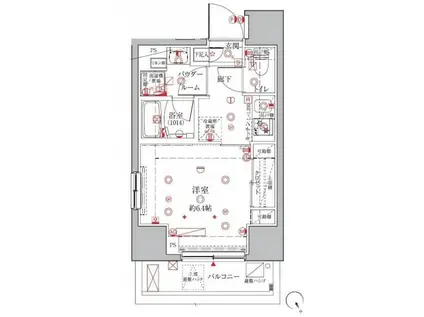 クレイシアIDZ三田(1K/5階)の間取り写真