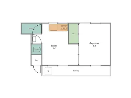 ハイツ清水(1DK/2階)の間取り写真