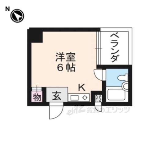 レイクフェスタ大津(ワンルーム/5階)の間取り写真