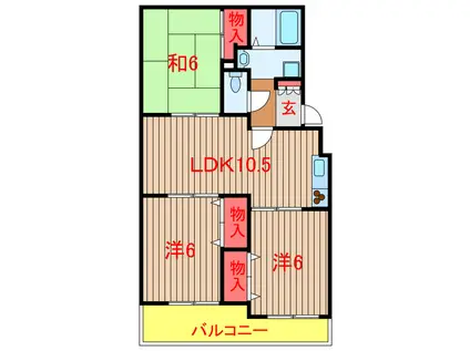 ヴェラクレスト壱番館・弐番館(3LDK/1階)の間取り写真