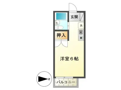 アドバンテージ(ワンルーム/1階)の間取り写真