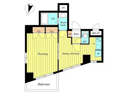 カテリーナ千駄木(1DK/9階)の間取り写真