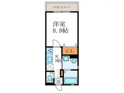 ユアメゾン西賀茂(1K/1階)の間取り写真