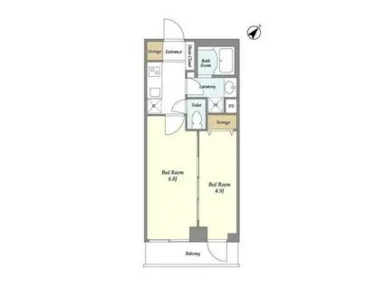 ミュプレ渋谷(1LDK/3階)の間取り写真