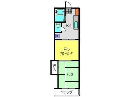 コーポ塙(2K/3階)の間取り写真