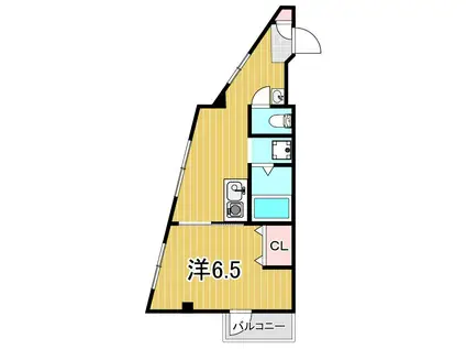 西保木間大平(1K/3階)の間取り写真